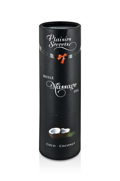 Масажна олія Plaisirs Secrets Coconut (59 мл) з афродизіаками, їстівна, подарункова упаковка SO1838 фото