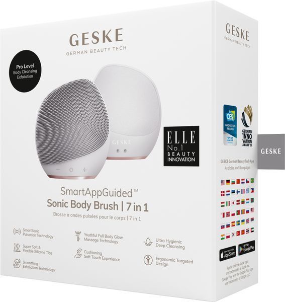 Ультразвукова щітка для тіла та інтенсивний пілінг GESKE Sonic Body Brush & Intensive Exfoliator 7 в 1, starlight HB0359