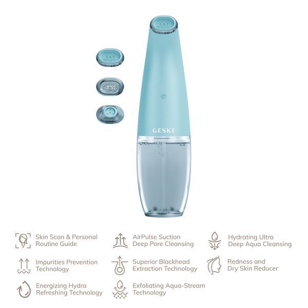 Очищуючий засіб для обличчя GESKE Aqua-Stream Face Cleanser 8 в 1, turquoise HB0404