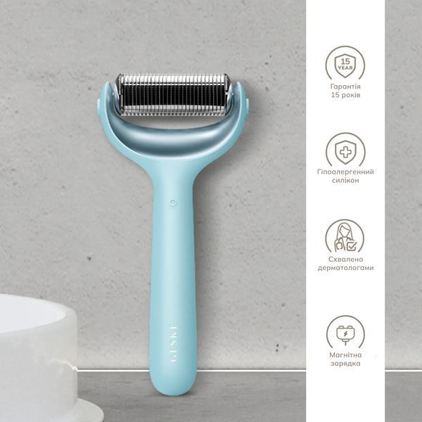 Ролик для голкової мезотерапії обличчя та тіла GESKE MicroNeedle Face & Body Roller 9 в 1, turquoise HB0213