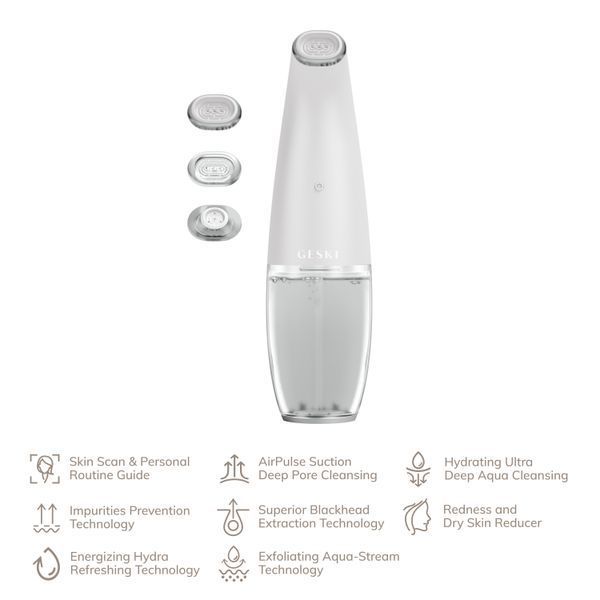 Очищуючий засіб для обличчя GESKE Aqua-Stream Face Cleanser 8 в 1, white HB0405