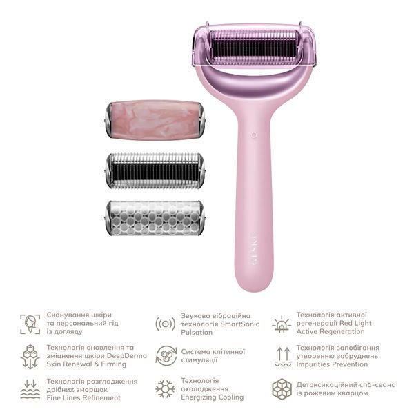 Роллер для игольчатой мезотерапии лица и тела GESKE MicroNeedle Face & Body Roller 9 в 1, pink HB0214