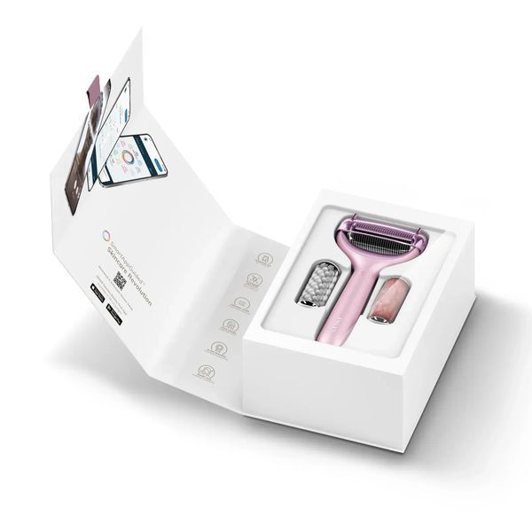 Роллер для игольчатой мезотерапии лица и тела GESKE MicroNeedle Face & Body Roller 9 в 1, pink HB0214