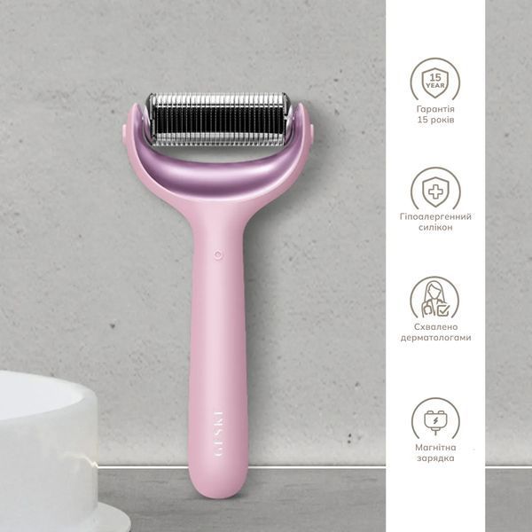 Роллер для игольчатой мезотерапии лица и тела GESKE MicroNeedle Face & Body Roller 9 в 1, pink HB0214