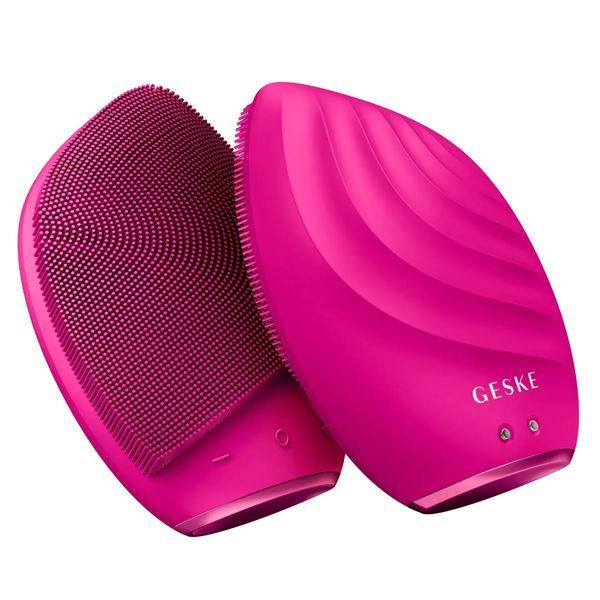 Электронная ультразвуковая щетка для лица GESKE Sonic Facial Brush 5 в 1, magenta HB0065