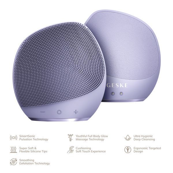 Ультразвуковая щетка для тела и интенсивный пилинг GESKE Sonic Body Brush & Intensive Exfoliator 7 в 1, purple HB0358