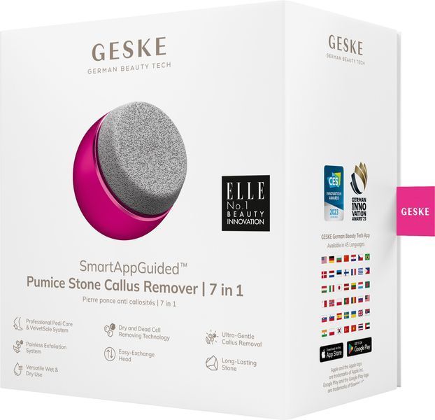 Набір для догляду за стопами GESKE Pumice Stone Callus Remover 7 в 1, magenta HB0602