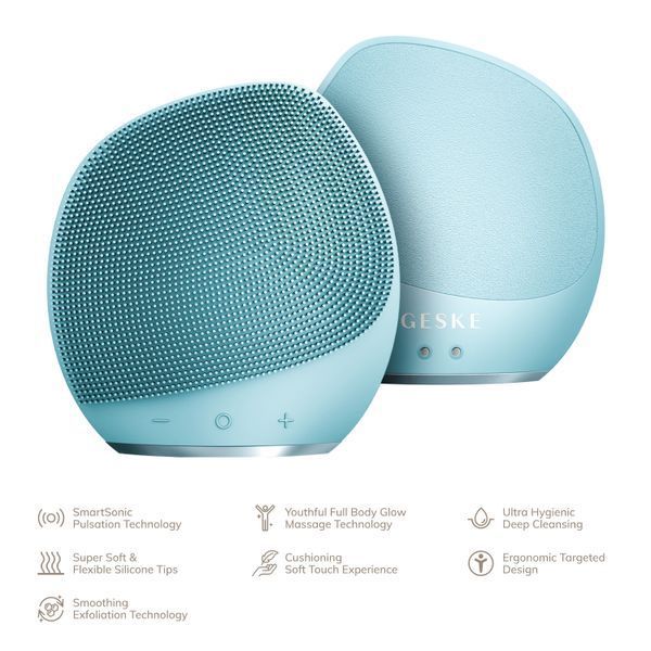 Ультразвуковая щетка для тела и интенсивный пилинг GESKE Sonic Body Brush & Intensive Exfoliator 7 в 1, turquoise HB0360