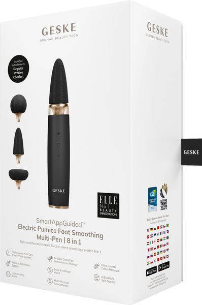 Шлифовальная пилка для стоп с дополнительными насадками GESKE Electric Pumice Foot Smoothing Multi-Pen 8 в 1, gray HB0529