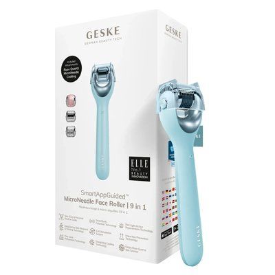 Електронний ролер для обличчя з мікроголками GESKE MicroNeedle Face Roller 9 в 1, turquoise HB0191