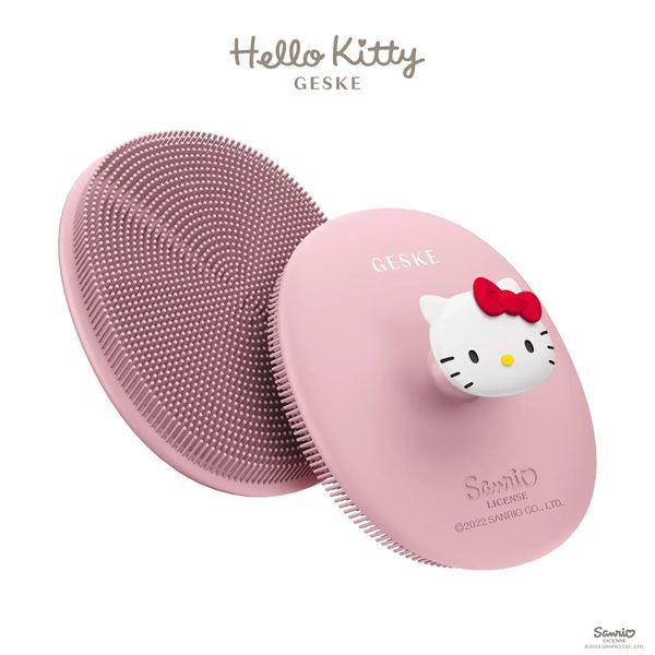 Щетка для лица GESKE Facial Brush 3 в 1 by Hello Kitty с держателем, pink HB0241