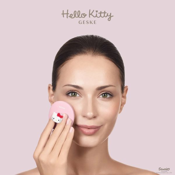 Щетка для лица GESKE Facial Brush 3 в 1 by Hello Kitty с держателем, pink HB0241