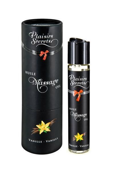 Масажна олія Plaisirs Secrets Vanilla (59 мл) з афродизіаками, їстівна, подарункове паковання SO1843 фото