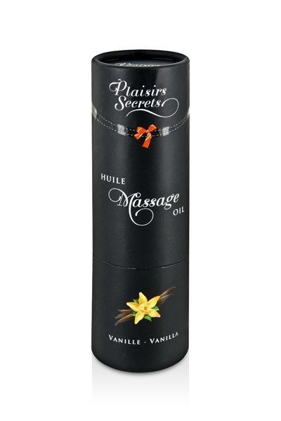 Масажна олія Plaisirs Secrets Vanilla (59 мл) з афродизіаками, їстівна, подарункове паковання SO1843 фото