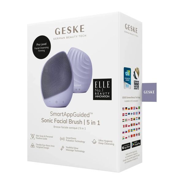Электронная ультразвуковая щетка для лица GESKE Sonic Facial Brush 5 в 1, purple HB0068