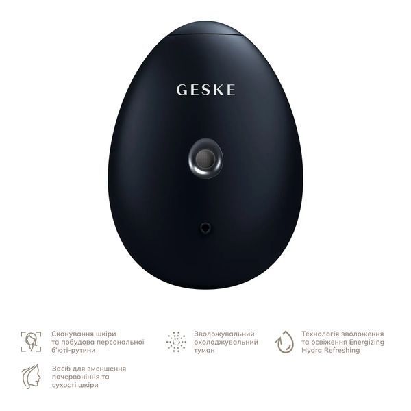Електронний освіжувач для зволоження обличчя GESKE Facial Hydration Refresher 4 в 1, black HB0168