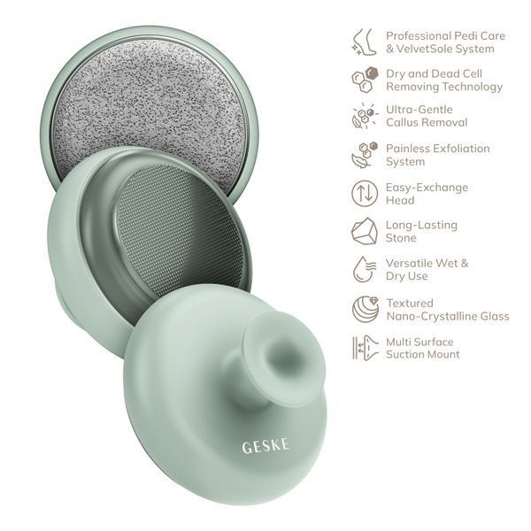 Набір для догляду за стопами з ручкою GESKE Dual Foot Smoothener 9 в 1, green HB0259