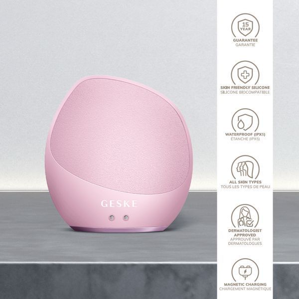 Ультразвуковая щетка для тела и интенсивный пилинг GESKE Sonic Body Brush & Intensive Exfoliator 7 в 1, pink HB0357