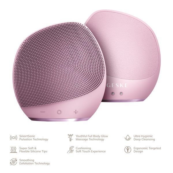 Ультразвуковая щетка для тела и интенсивный пилинг GESKE Sonic Body Brush & Intensive Exfoliator 7 в 1, pink HB0357
