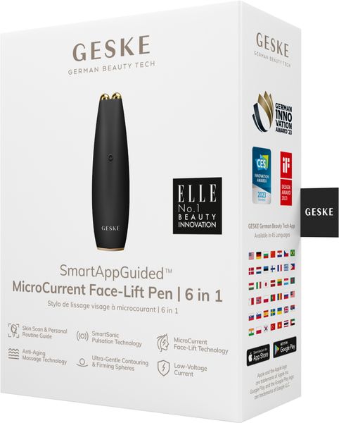 Мікрострумова ручка для підтяжки обличчя GESKE MicroCurrent Face-Lift Pen 6 в 1, gray HB0119 фото