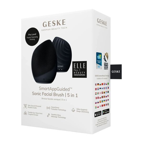 Электронная ультразвуковая щетка для лица GESKE Sonic Facial Brush 5 в 1, black HB0069