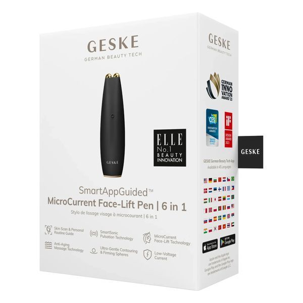 Микротоковая ручка для подтяжки кожи лица GESKE MicroCurrent Face-Lift Pen 6 в 1, gray HB0119