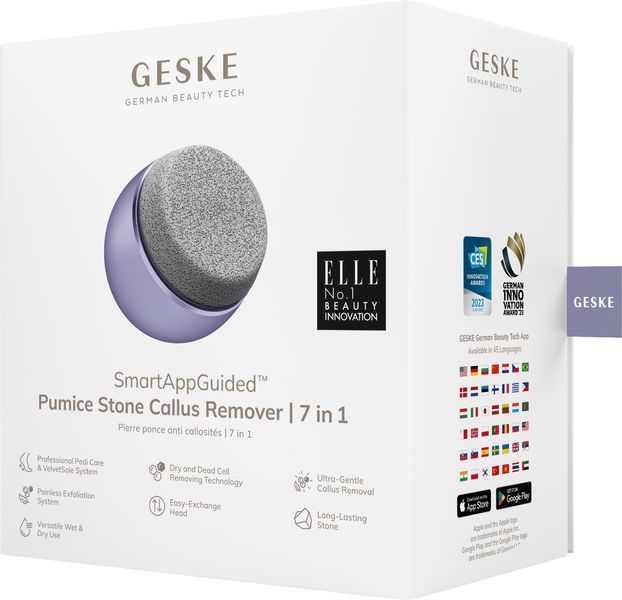 Набір для догляду за стопами GESKE Pumice Stone Callus Remover 7 в 1, purple HB0605