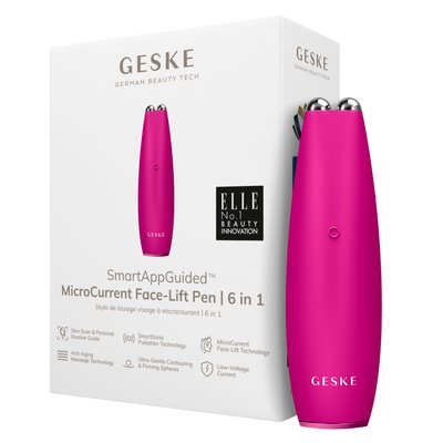 Мікрострумова ручка для підтяжки обличчя GESKE MicroCurrent Face-Lift Pen 6 в 1, magenta HB0120 фото