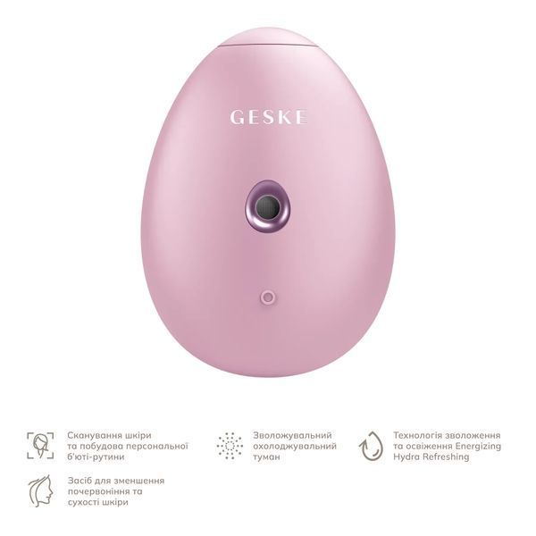 Електронний освіжувач для зволоження обличчя GESKE Facial Hydration Refresher 4 в 1, pink HB0170