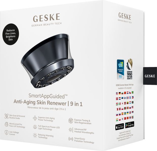 Антивозрастной&nbsp;LED-излучатель&nbsp;для&nbsp;восстановления&nbsp;кожи&nbsp;лица&nbsp;GESKE&nbsp;Anti-Aging&nbsp;Skin&nbsp;Renewer&nbsp;9в1&nbsp;black HB0639