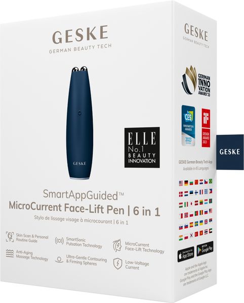 Мікрострумова ручка для підтяжки обличчя GESKE MicroCurrent Face-Lift Pen 6 в 1, midnight HB0122 фото