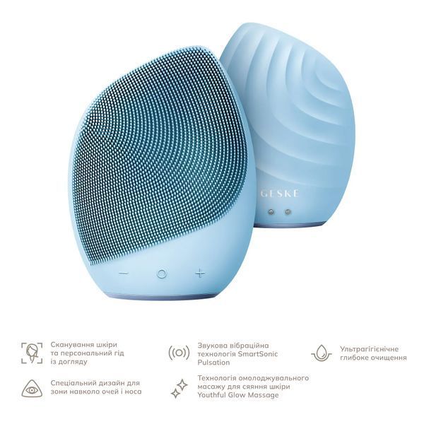 Электронная ультразвуковая щетка для лица GESKE Sonic Facial Brush 5 в 1, aquamarine HB0072