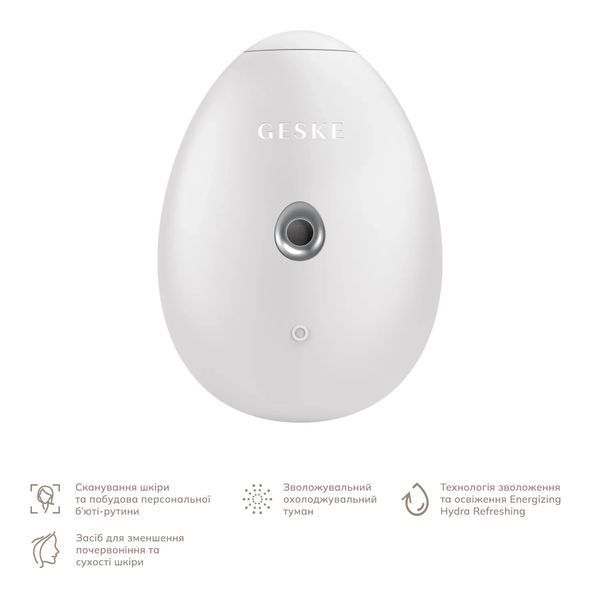 Електронний освіжувач для зволоження обличчя GESKE Facial Hydration Refresher 4 в 1, white HB0172