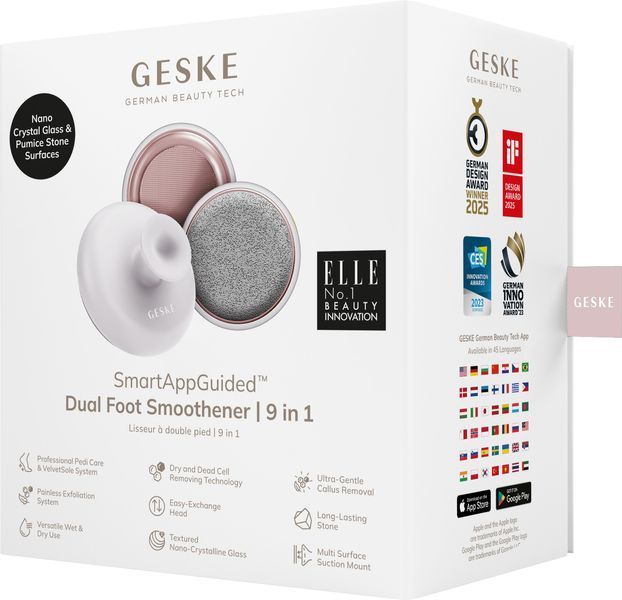 Набір для догляду за стопами з ручкою GESKE Dual Foot Smoothener 9 в 1, starlight HB0264