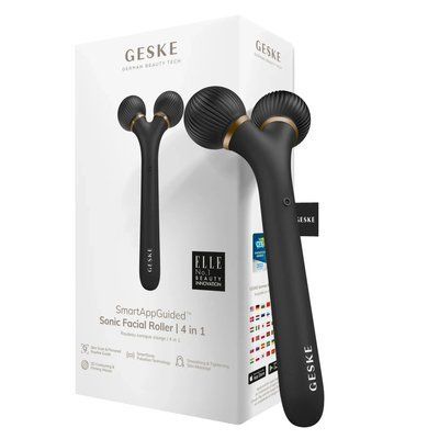 Електронний ультразвуковий ролик для обличчя GESKE Sonic Facial Roller 4 в 1, gray HB0174