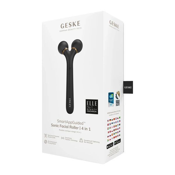 Электронный ультразвуковой ролик для лица GESKE Sonic Facial Roller 4 в 1, gray HB0174
