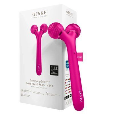 Електронний ультразвуковий ролик для обличчя GESKE Sonic Facial Roller 4 в 1, magenta HB0175