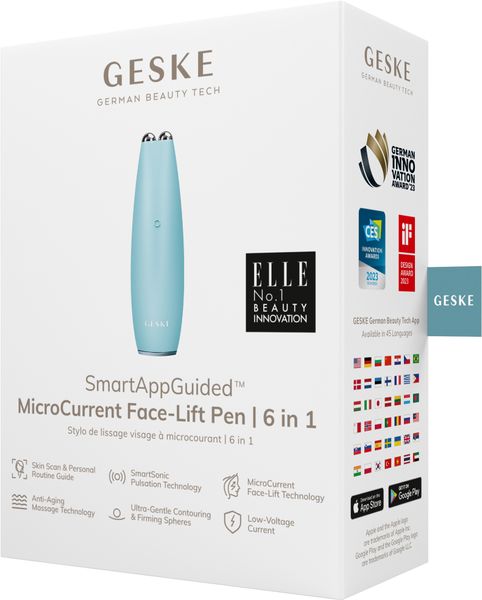 Мікрострумова ручка для підтяжки обличчя GESKE MicroCurrent Face-Lift Pen 6 в 1, turquoise HB0125 фото