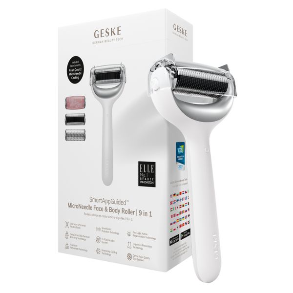 Ролер для голкової мезотерапії обличчя та тіла GESKE MicroNeedle Face & Body Roller 9 в 1, white HB0025 фото