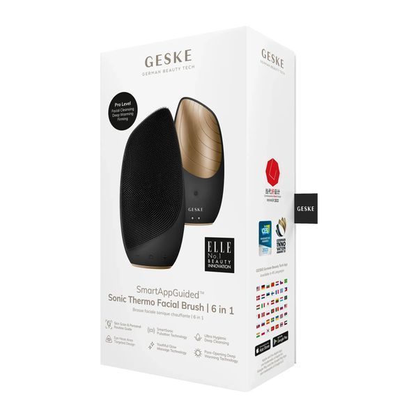 Электронная звуковая термо щетка для лица GESKE Sonic Thermo Facial Brush 6 в 1, gray HB0075