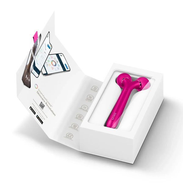 Электронный ультразвуковой ролик для лица GESKE Sonic Facial Roller 4 в 1, magenta HB0175