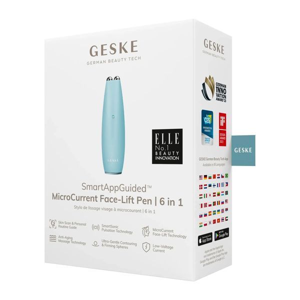 Мікрострумова ручка для підтяжки шкіри обличчя GESKE MicroCurrent Face-Lift Pen 6 в 1, turquoise HB0125