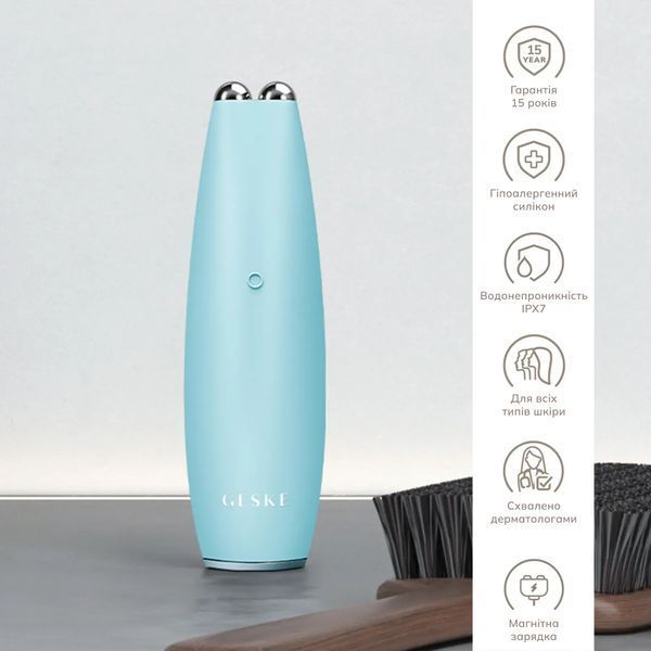 Мікрострумова ручка для підтяжки шкіри обличчя GESKE MicroCurrent Face-Lift Pen 6 в 1, turquoise HB0125