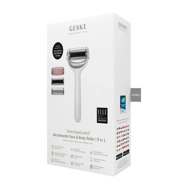 Ролер для голкової мезотерапії обличчя та тіла GESKE MicroNeedle Face & Body Roller 9 в 1, white HB0025