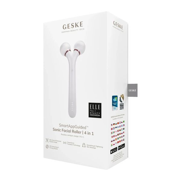Электронный ультразвуковой ролик для лица GESKE Sonic Facial Roller 4 в 1, starlight HB0176