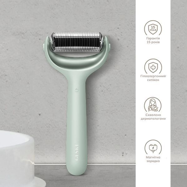 Ролер для голкової мезотерапії обличчя та тіла GESKE MicroNeedle Face & Body Roller 9 в 1, green HB0026