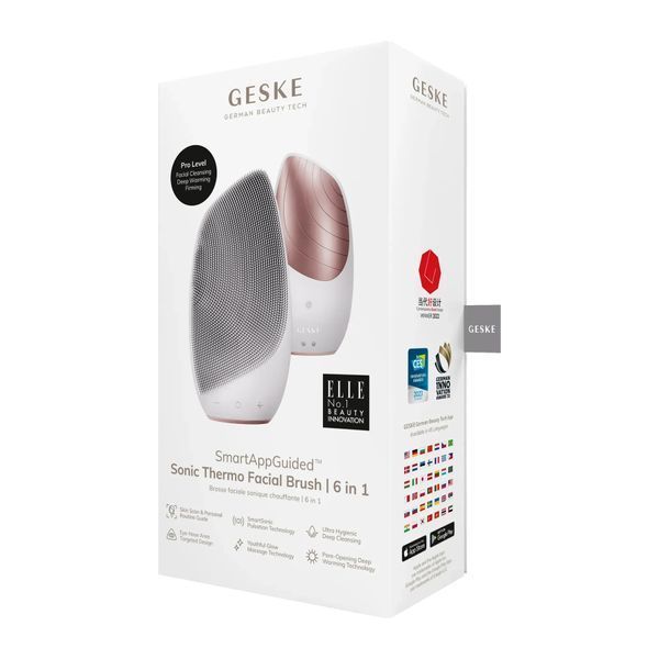Электронная звуковая термо щетка для лица GESKE Sonic Thermo Facial Brush 6 в 1, starlight HB0077