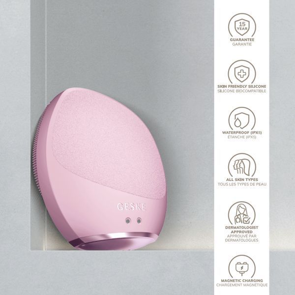 Ультразвуковая щетка для тела GESKE Sonic Body Brush 7 в 1, pink HB0368