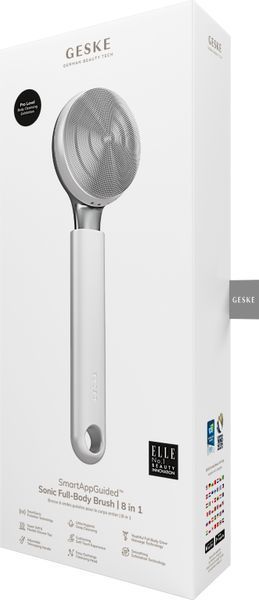 Ультразвуковая щетка для всего тела GESKE Sonic Full-Body Brush & Intensive Exfoliator 8 в 1, white HB0383