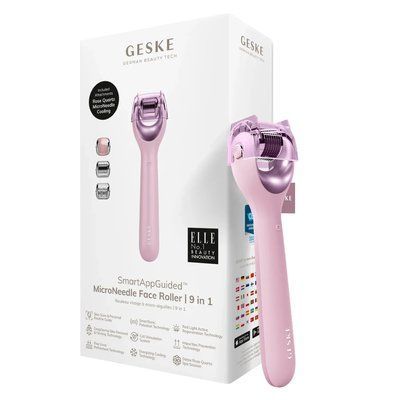 Електронний ролер для обличчя з мікроголками GESKE MicroNeedle Face Roller 9 в 1, pink HB0192